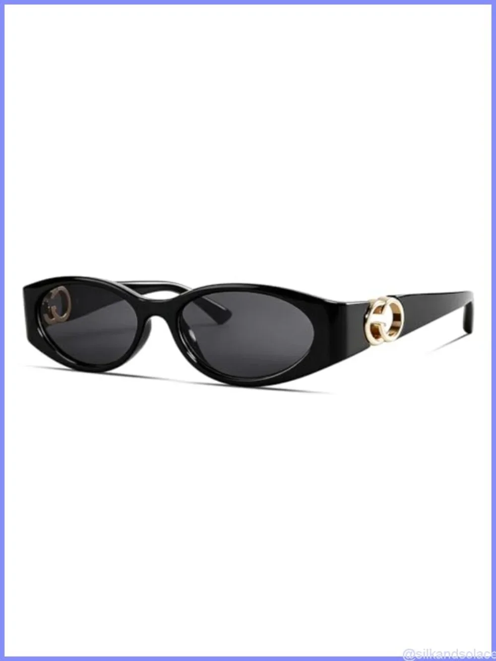 Retro Oval Cat Eye Sunglasses UV Protection Lightweight Vintage Fashion